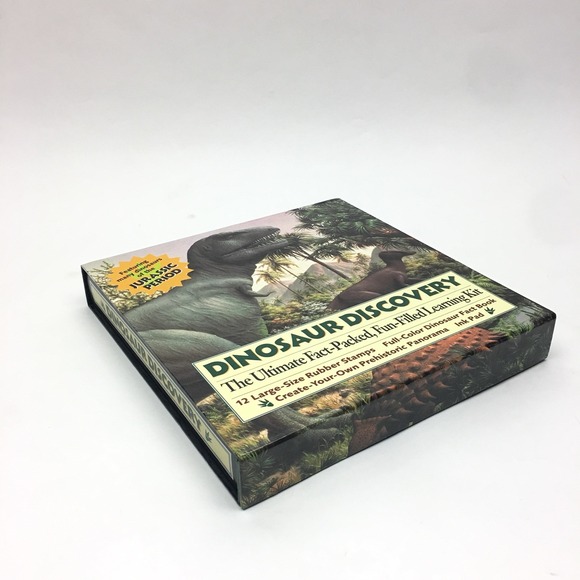 Dinosaur Discovery Rare Rubber Stamps Colored Fact Book Panorama Kit Vtg 1993